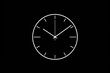 © AI_images - A simple white line drawing on a black background of a clock with its hands pointing to the time. The design emphasizes the importance and clarity of time.