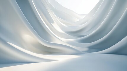 Abstract White Curved Lines Background