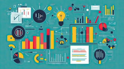 Poster - A business plan laid out with charts and graphs, symbolizing the strategic steps towards achieving business goals.