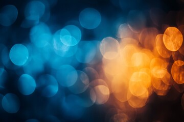 Poster - A captivating blend of rich blue and vibrant orange hues creates an eyecatching artistic gradient, showcasing a beautifully textured bokeh effect, perfect for creative design elements and projects
