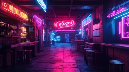 Sticker - Neon City Alleyway