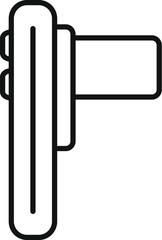 Poster - simple black and white vector illustration of a bike handlebar grip showing a brake lever