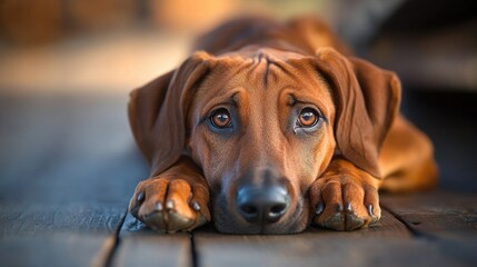 Beautiful Rhodesian Ridgeback Puppy - Brown Dog with Adorable Head and Hound Features