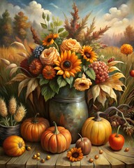 Wall Mural - Autumn Farm Bouquet