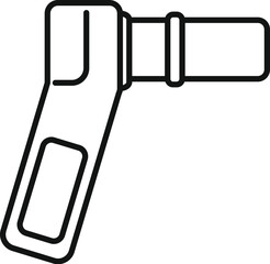 Poster - Simple line icon of an electronic thermometer gun, commonly used to check body temperature