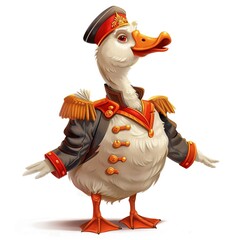 Wall Mural - Geese Soldier Occupation fantasy animal cartoon isolated whitebackground