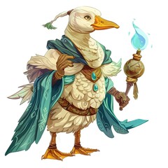 Canvas Print - Geese Summoner Occupation fantasy animal cartoon isolated whitebackground