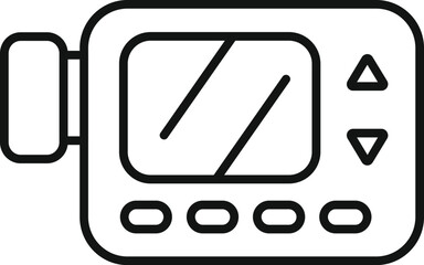 Poster - Simple icon of an echo sounder showing water depth for fishing