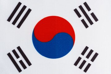 flag of south korea. closeup.