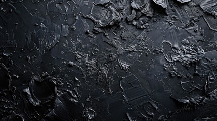 Poster - Close-up shot of textured black paint on a wall