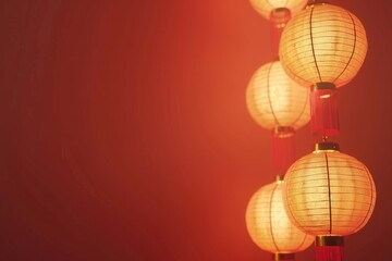 Poster - A bunch of colorful paper lanterns hanging from the ceiling, great for parties and celebrations