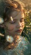© The Singularity - Little Girl in a Field of Daisies - A Dreamy Portrait