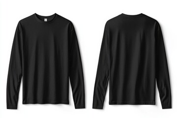 Black long sleeve tshirt mockup isolated created with Generative AI