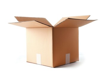 Poster - A single open cardboard box on a white surface