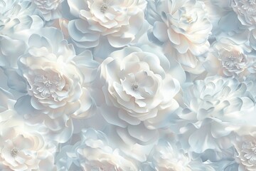 Aufkleber - Paper flowers on a white wall, perfect for event or party decoration