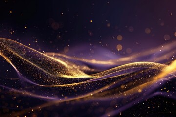 Poster - A beautiful wave on a purple and gold background, suitable for various design projects