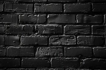 Poster - A classic black and white photo of an old brick wall with textured mortar joints