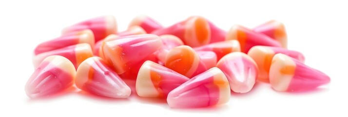 Wall Mural - Pink Candy Corn on White Background