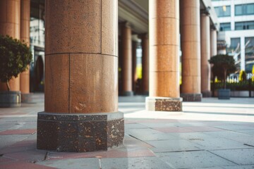 Aufkleber - A close-up shot of a pillar on a sidewalk, suitable for use in urban or cityscape designs