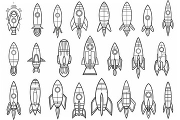 Poster - A collection of rockets with various shapes and sizes