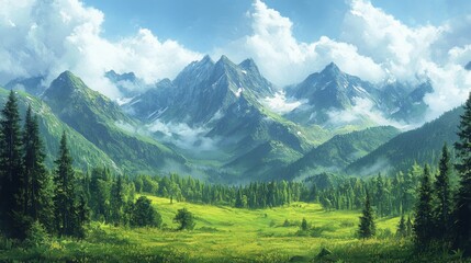 Poster - Majestic Mountain Landscape