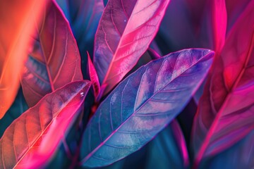 Poster - Close-up shot of a plant with vibrant purple leaves, ideal for botanical or nature-themed uses