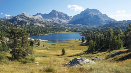 Poster - Majestic Mountain Lake Landscape