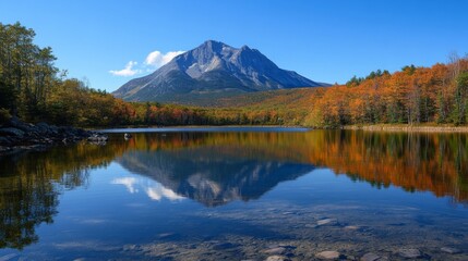 Canvas Print - Mountain Reflection in Autumn Lake