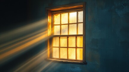 Wall Mural - Sunlight streaming through antique window