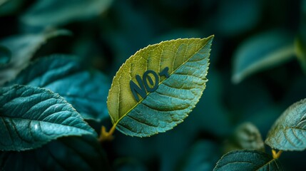 Canvas Print - Leaf with Written Message NO