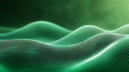 Poster - Abstract Green Wave Pattern