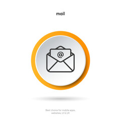 Aufkleber - New message notification concept on realistic smartphone mockup. New email pop up. Incoming, open messaging. Chatting, mail, post, letter symbol, sign, emblem with new notification for UI UX website
