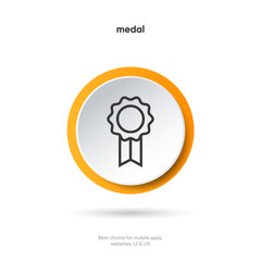 Wall Mural - badge icon on isolated white background. award, medal, badge symbol, sign.