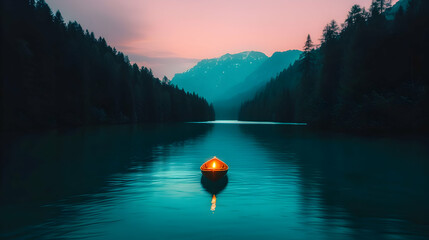 Wall Mural - Drone Shot Lago Braies.