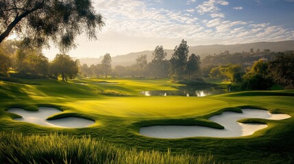 Poster - Scenic Golf Course with Lush Greenery