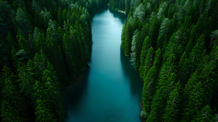 Poster - Drone Shot Lago Braies.