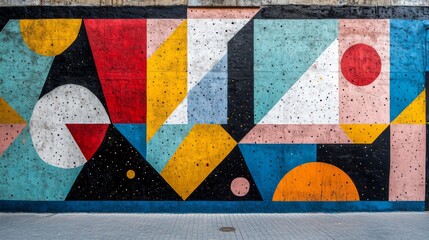 Wall Mural - Abstract Geometric Street Art Mural