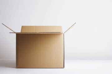 Poster - A simple cardboard box placed on a clean white surface