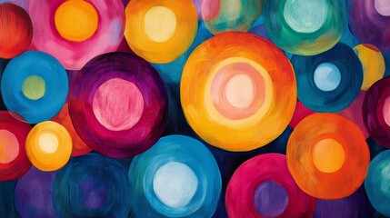 Wall Mural - Colorful Abstract Circles Artwork