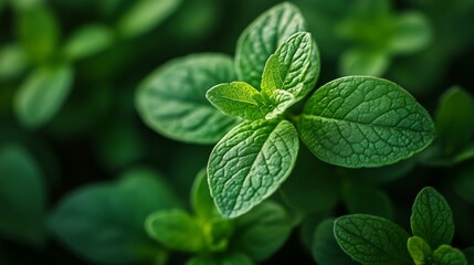 Canvas Print - Green Foliage Macro