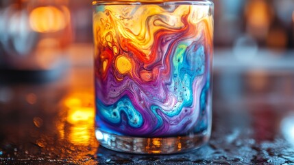 Canvas Print - Abstract Colorful Liquid in Glass