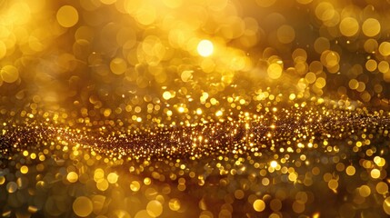 Poster - A golden surface covered in various light sources, ideal for uses such as highlighting a product or creating a sense of luxury