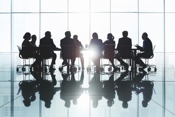 Poster - Group of people sitting together, possibly discussing or eating, in a casual setting