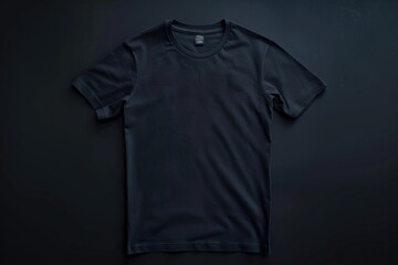 Aufkleber - A close-up of a black t-shirt on a dark, flat surface