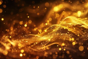 Aufkleber - A photo of a shiny gold background with some blurry lights