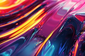 Poster - A close-up view of a vibrant, swirling liquid