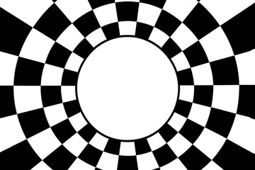 Aufkleber - A simple geometric design featuring a black and white circular pattern with a white center