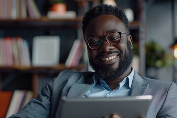 Aufkleber - A person holding a tablet computer, suitable for technology and business use