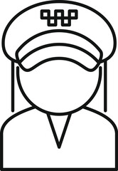 Poster - simple line icon of a female taxi driver wearing traditional hat, perfect for transportation related