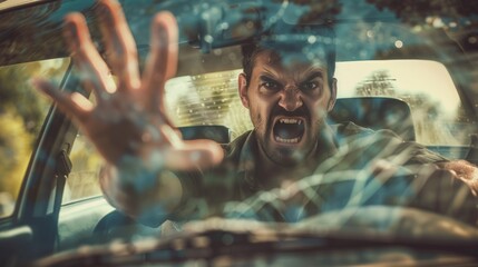 Aufkleber - A person enjoying the freedom and wind while driving with their hands outside the vehicle window